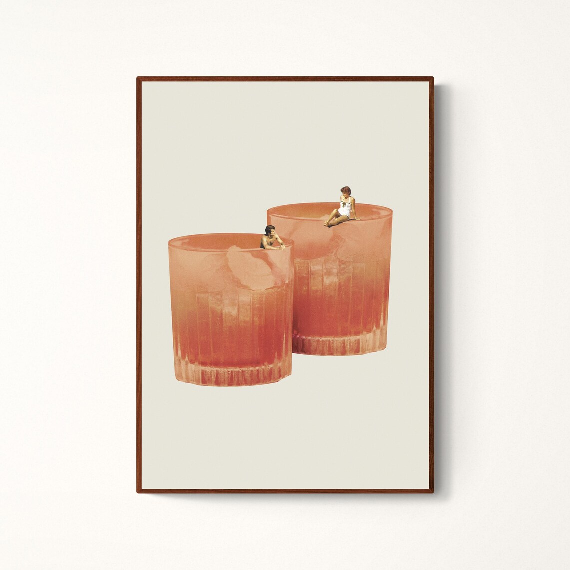 Holiday In A Glass 3 Cocktail Collage Art Print