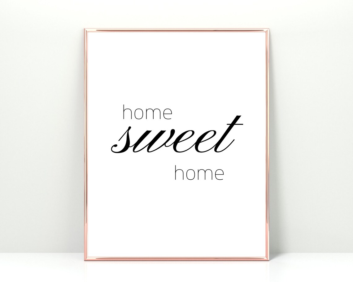 Home Sweet Home Script Typography Minimalist Poster For Entryway