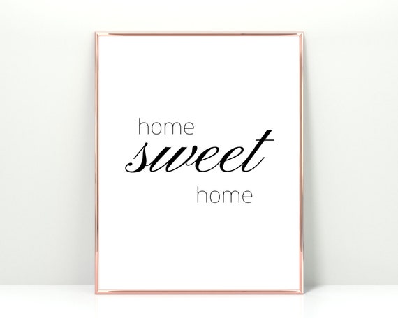 Home Sweet Home Script Typography Minimalist Poster For Entryway