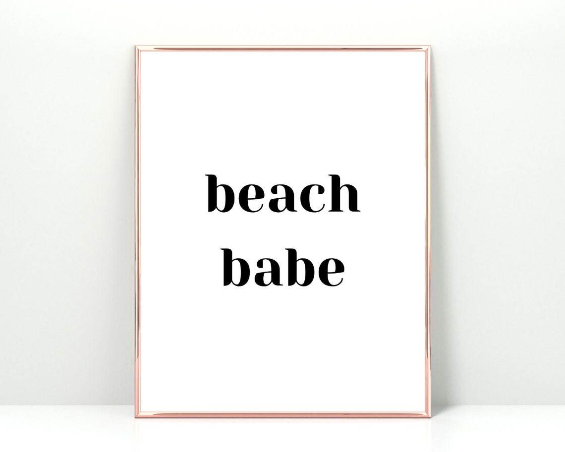 Beach Babe Fun Bold Black Typography Minimalist Gallery Poster