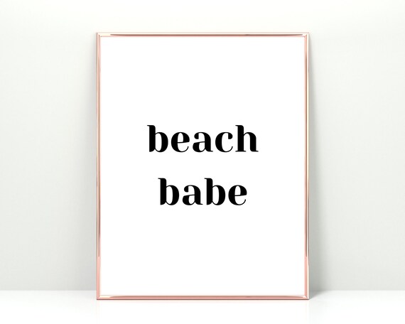 Beach Babe Fun Bold Black Typography Minimalist Gallery Poster