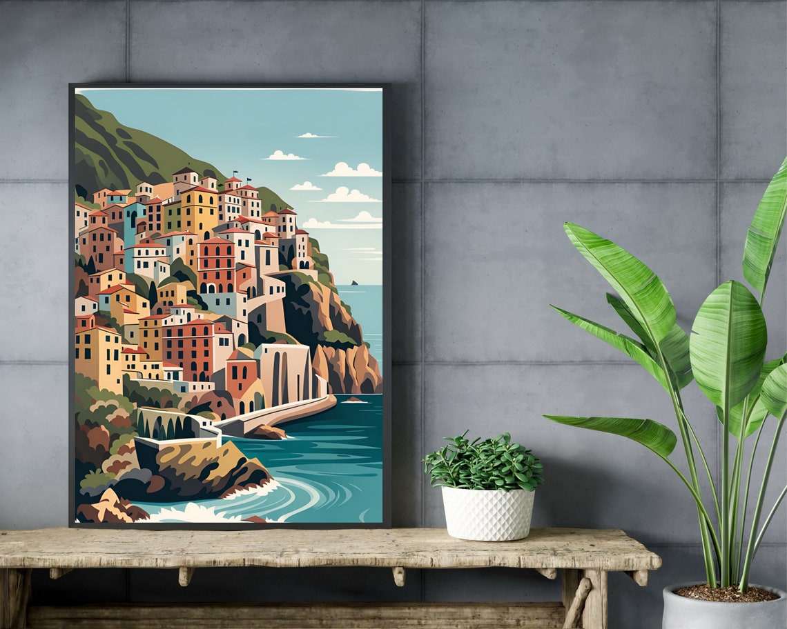 Cinque Terre Colorful Cliffside Village Seaside Italy Coast Poster - Image 2
