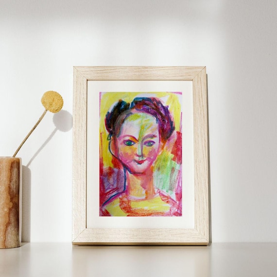 Colorful Fauvist Woman Portrait Vibrant Expressionist Art Poster