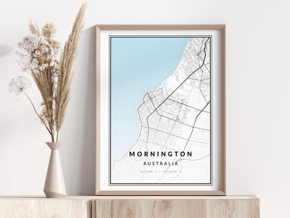Mornington City Map Print Poster Wall Art Geographic