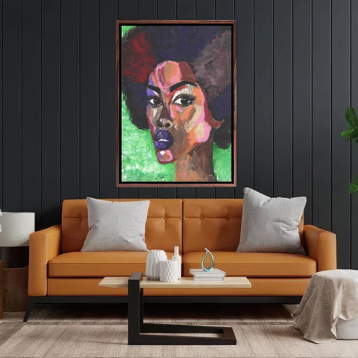 African Woman Pop Art Portrait with Afro in Bold Colors Poster - Image 2
