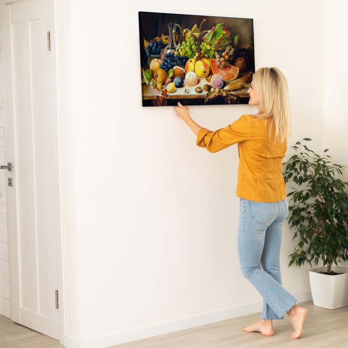 Fruit On The Table Oil Painting Style Decorative Wall Art Framed Wall Art Kitchen Print Kitchen Wall Art - Image 5