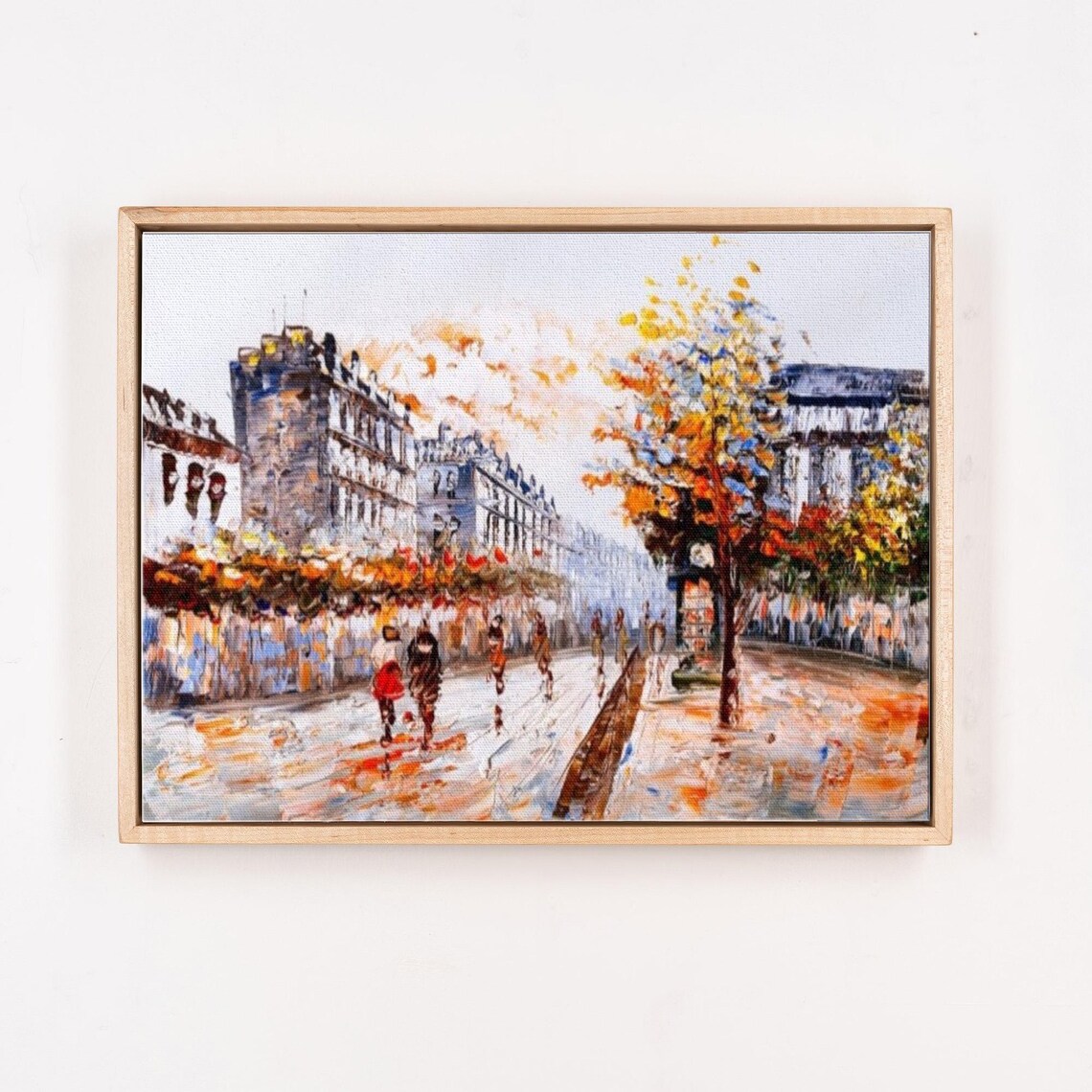 Autumn Paris Street Scene Impressionist Rainy Oil Painting Poster - Image 4