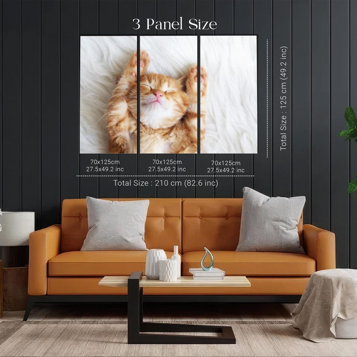 Sleeping Orange Kitten On Its Back Cute Animal Photography Poster - Image 2