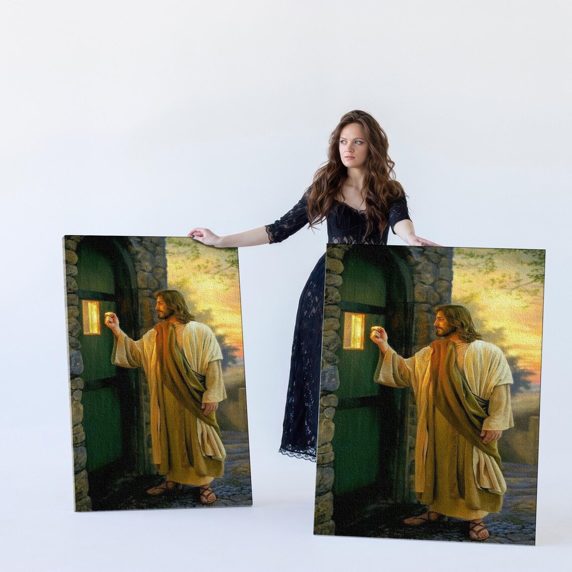 Jesus Christ Knocking at the Door Night Religious Art Poster - Image 5