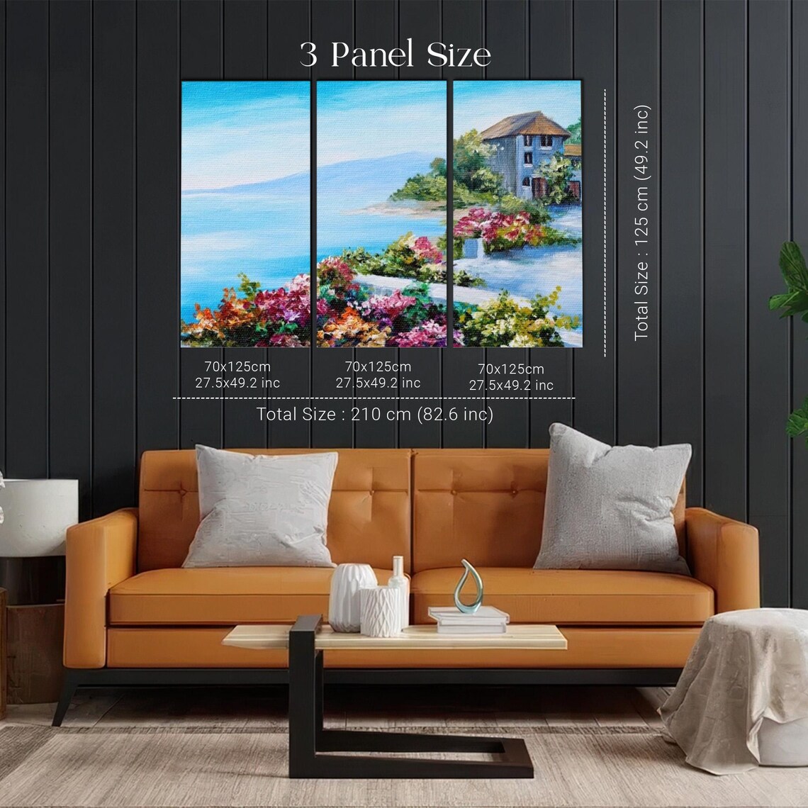 Seaside Stone House Among Vibrant Bougainvillea Flowers Poster - Image 2