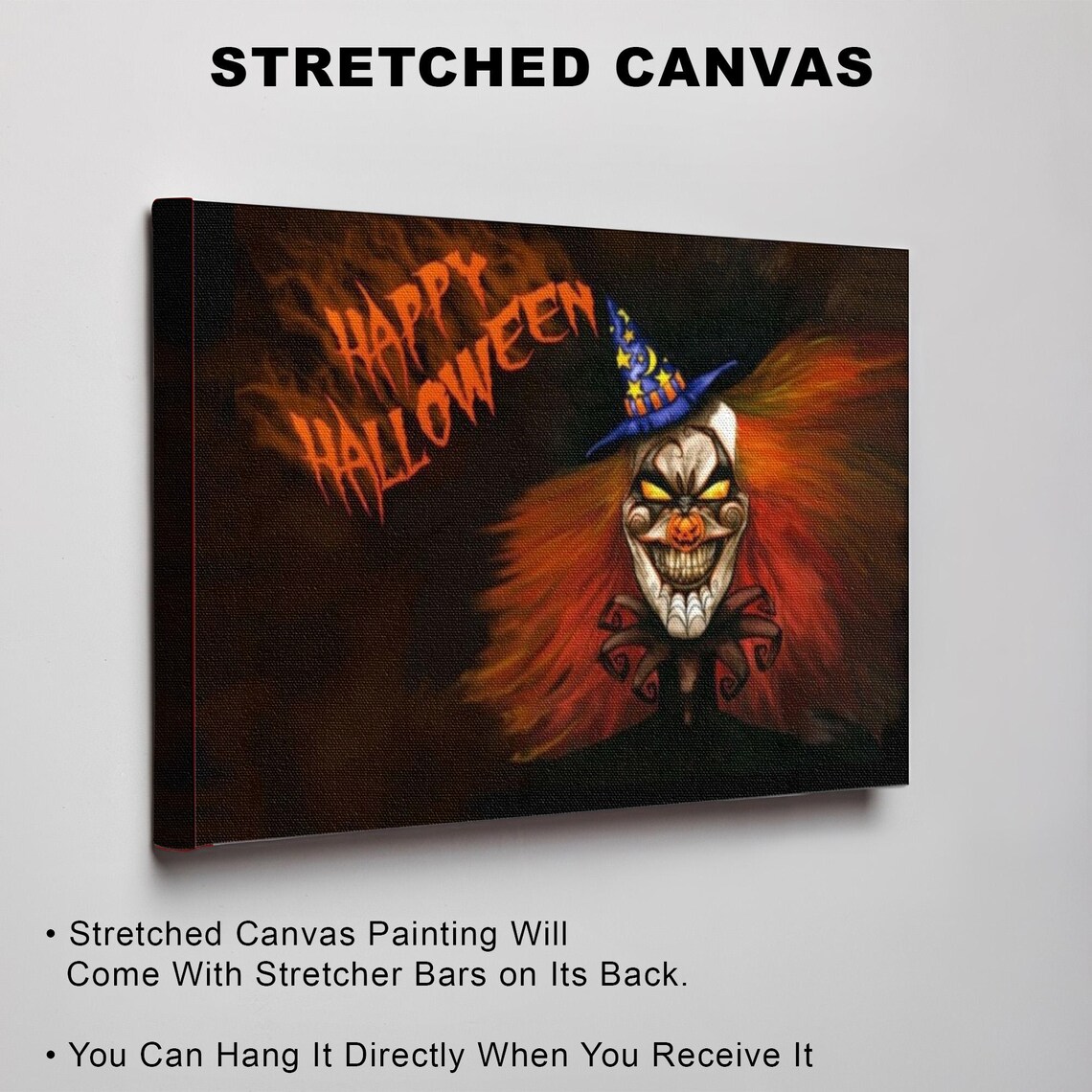 Happy Halloween Scary Clown Face With Witch Hat Spooky Poster - Image 3