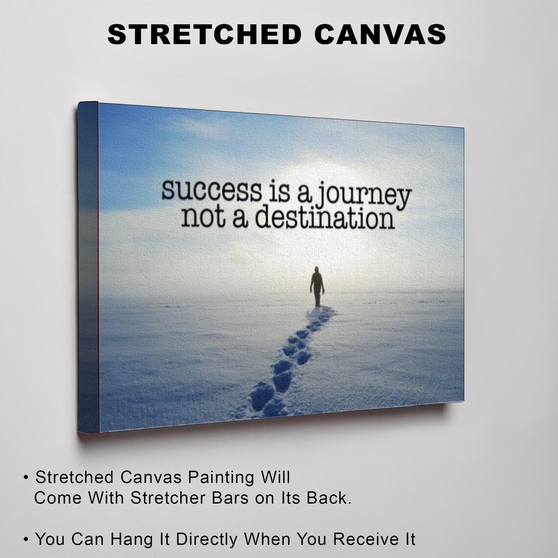Success Is A Journey Not A Destination Motivational Snow Quote Poster - Image 3