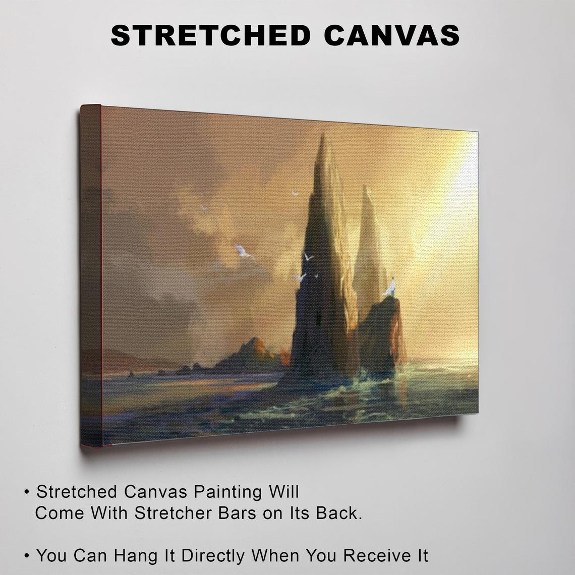 Golden Sunset Ocean Sea Stacks Rocks Dramatic Seascape Poster - Image 3