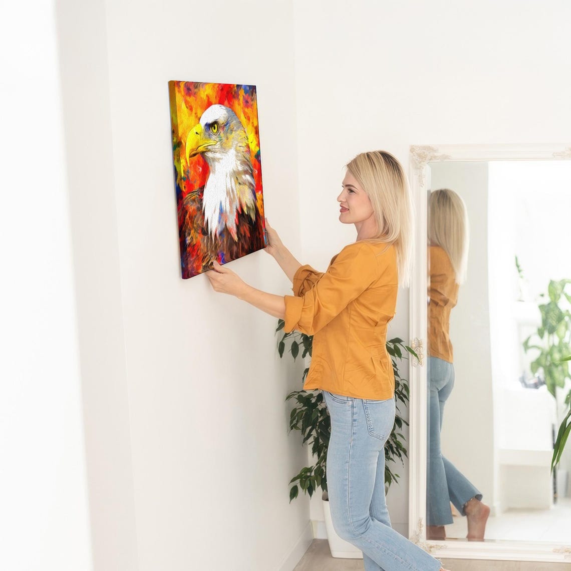 Majestic Bald Eagle Portrait In A Vibrant Color Explosion Poster - Image 5