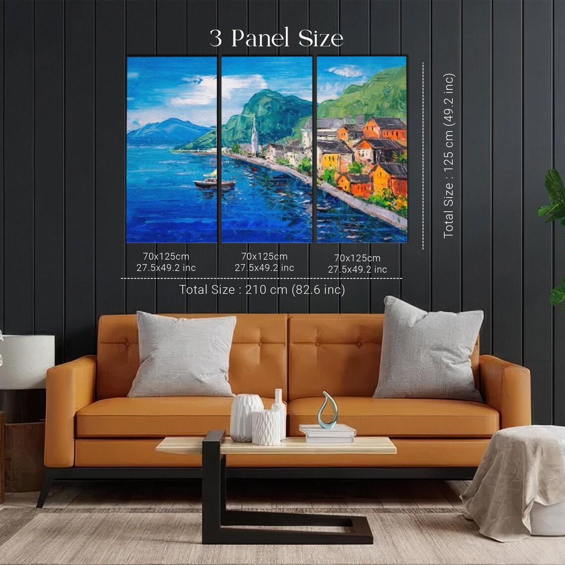 Hallstatt Austria Lakeside Village Painting Lake View Poster - Image 2