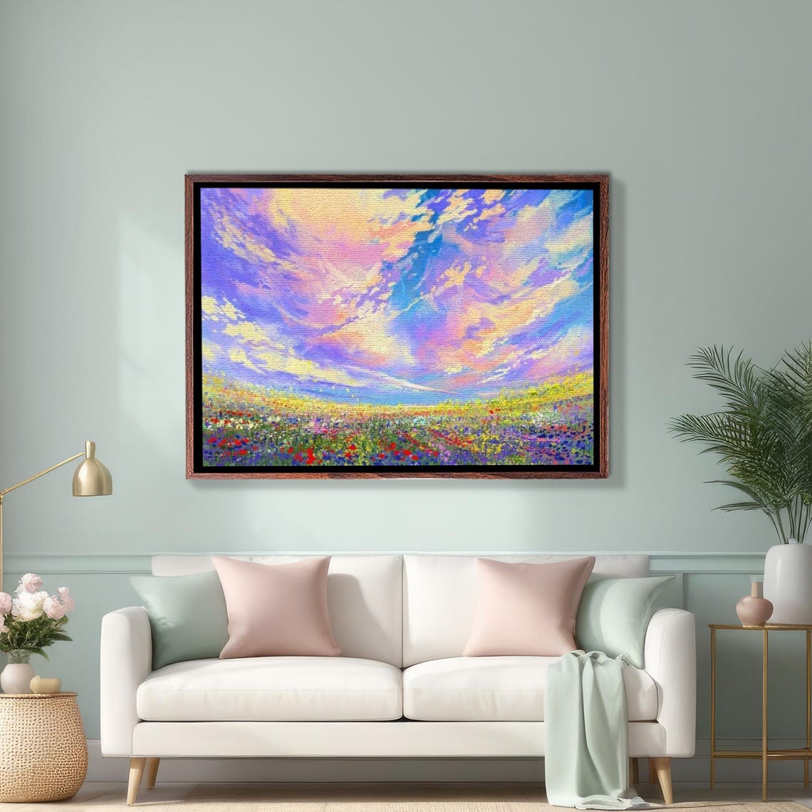 Colorful Clouds Oil Painting Look Decorative Wall Art Nature Decor Nature Wall Decor Nature Print