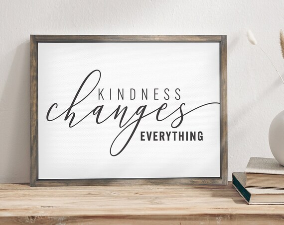 Kindness Changes Everything Motivational Quote Art Print