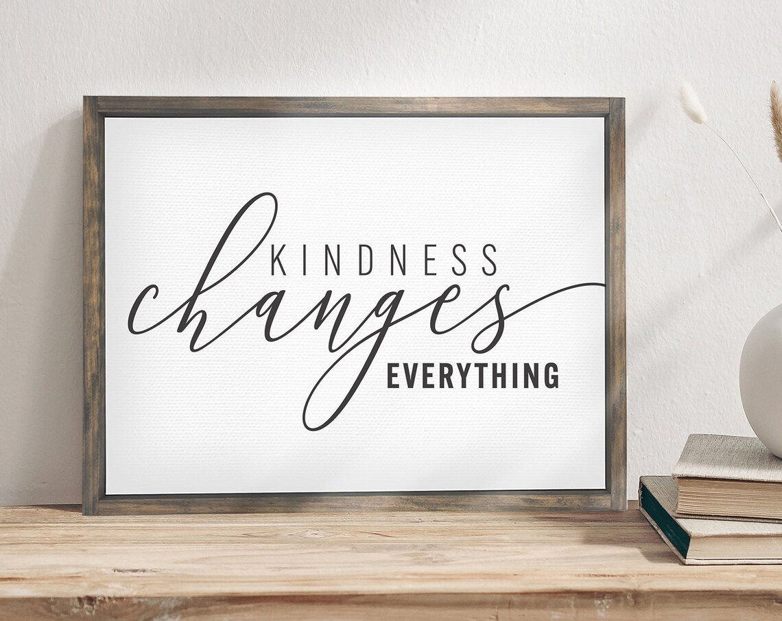 Kindness Changes Everything Motivational Quote Art Print