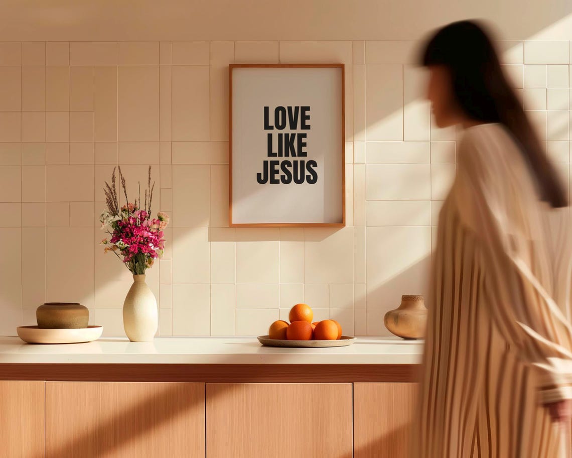 Love Like Jesus Faith Quote Bold Black Modern Typography Poster - Image 2