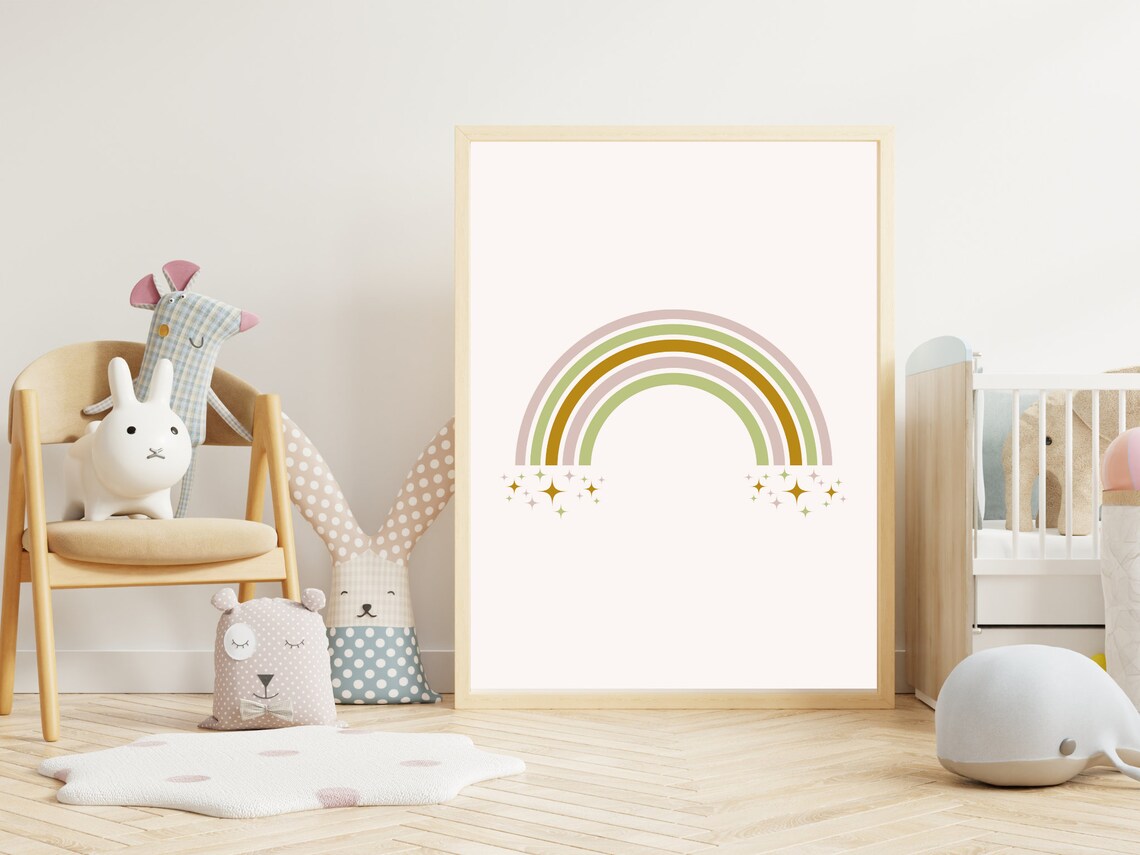 Rainbow Print, St Patricks Day Boho Kids Room Art Print - Image 2