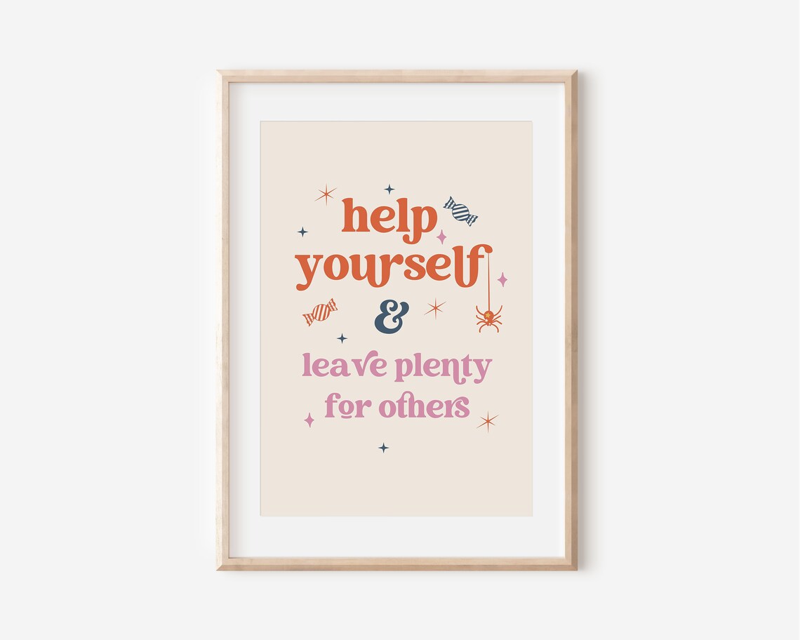 Trick Or Treat Help Yourself Halloween Sign, Poster - Image 2