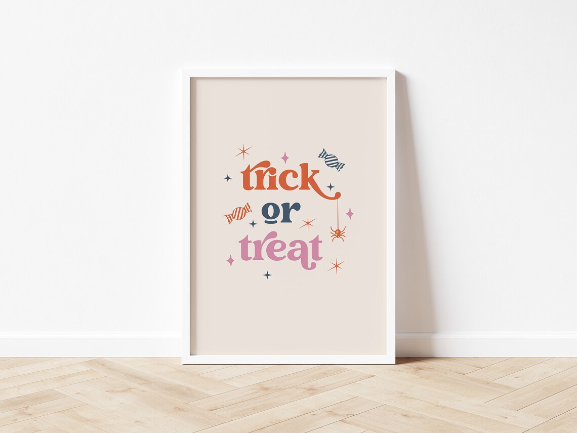 Trick Or Treat Boho Retro Halloween Art Print - Image 2