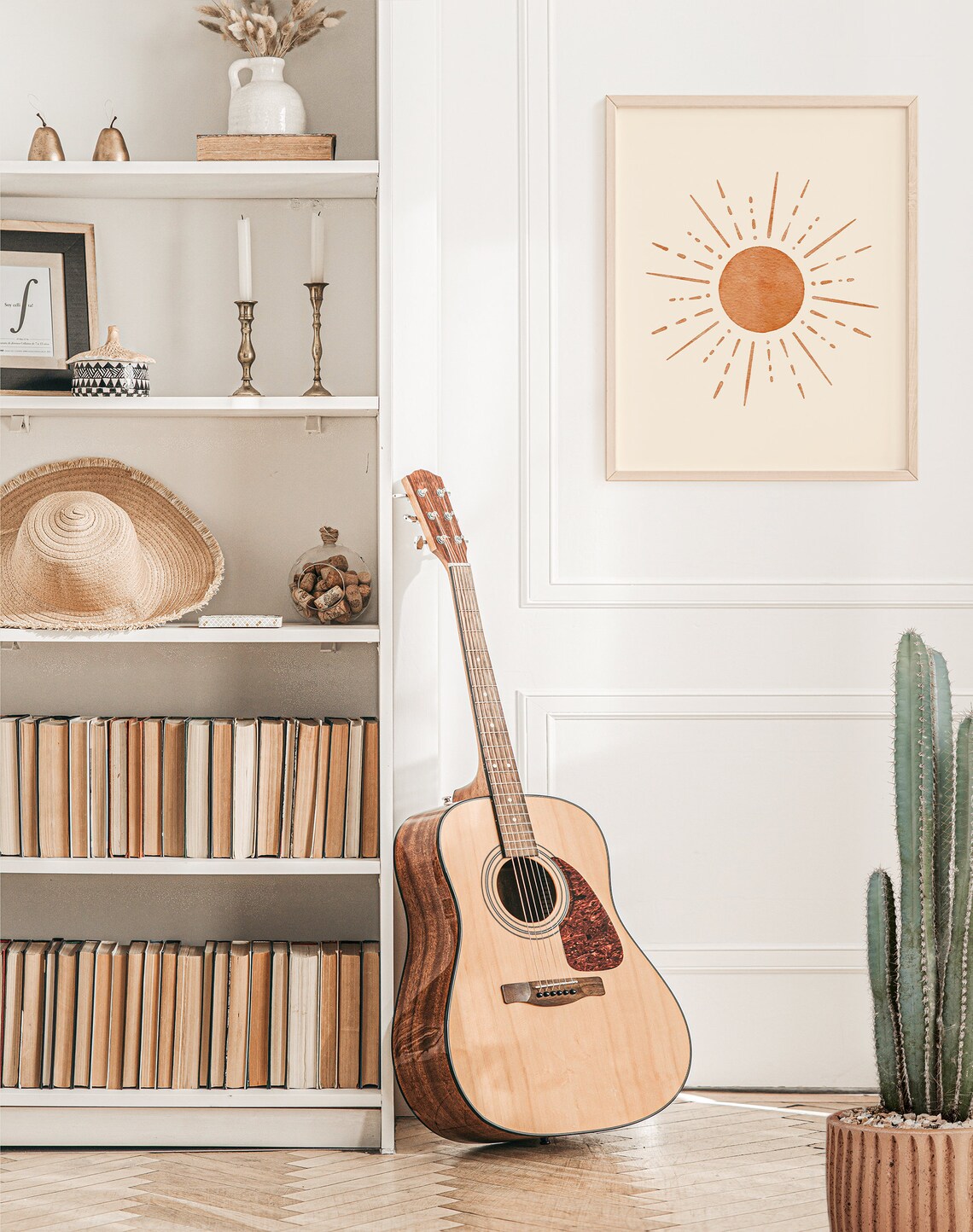 Watercolor Sun Boho Wall Art, Summer Decor Print - Image 2