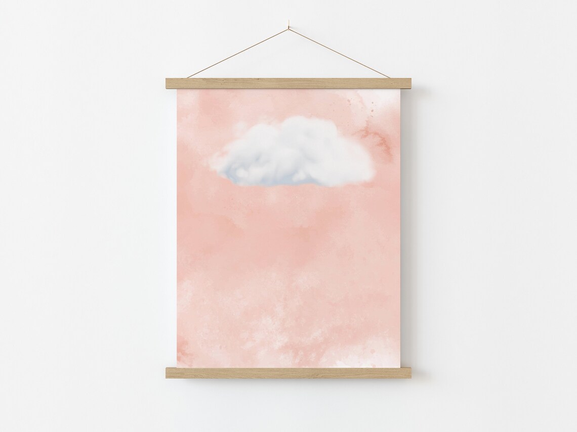 Pink Cloud Sky Art Print, Light Academia Decor - Image 2