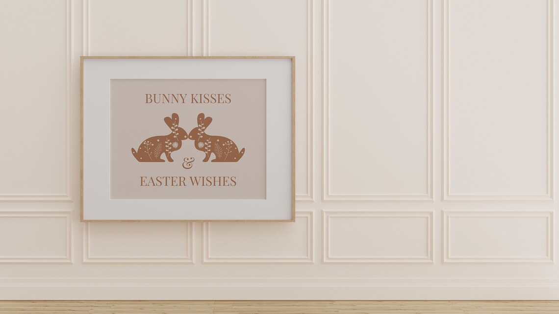 Bunny Kisses And Easter Wishes, Nursery Art Print - Image 3