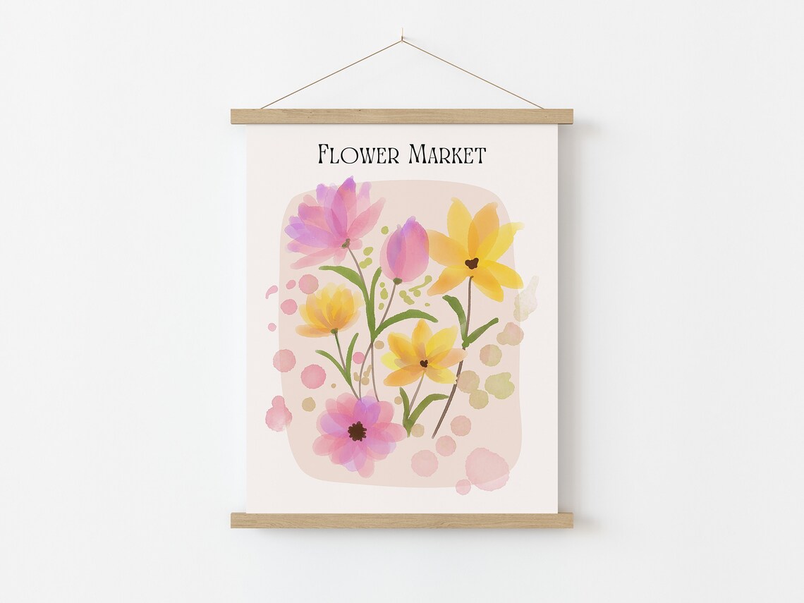 Flower Market Watercolor Art Print, Boho Spring Decor - Image 5