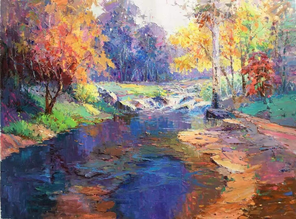 Impression Oil Painting Scenery, Landscape Art Print