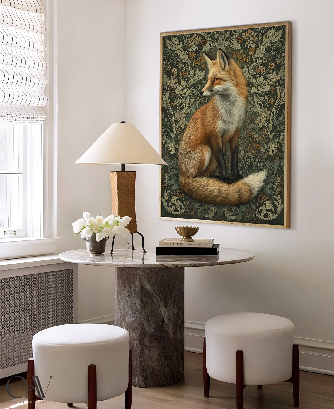 William Morris Inspired Fox Art Print, Nature Decor - Image 4