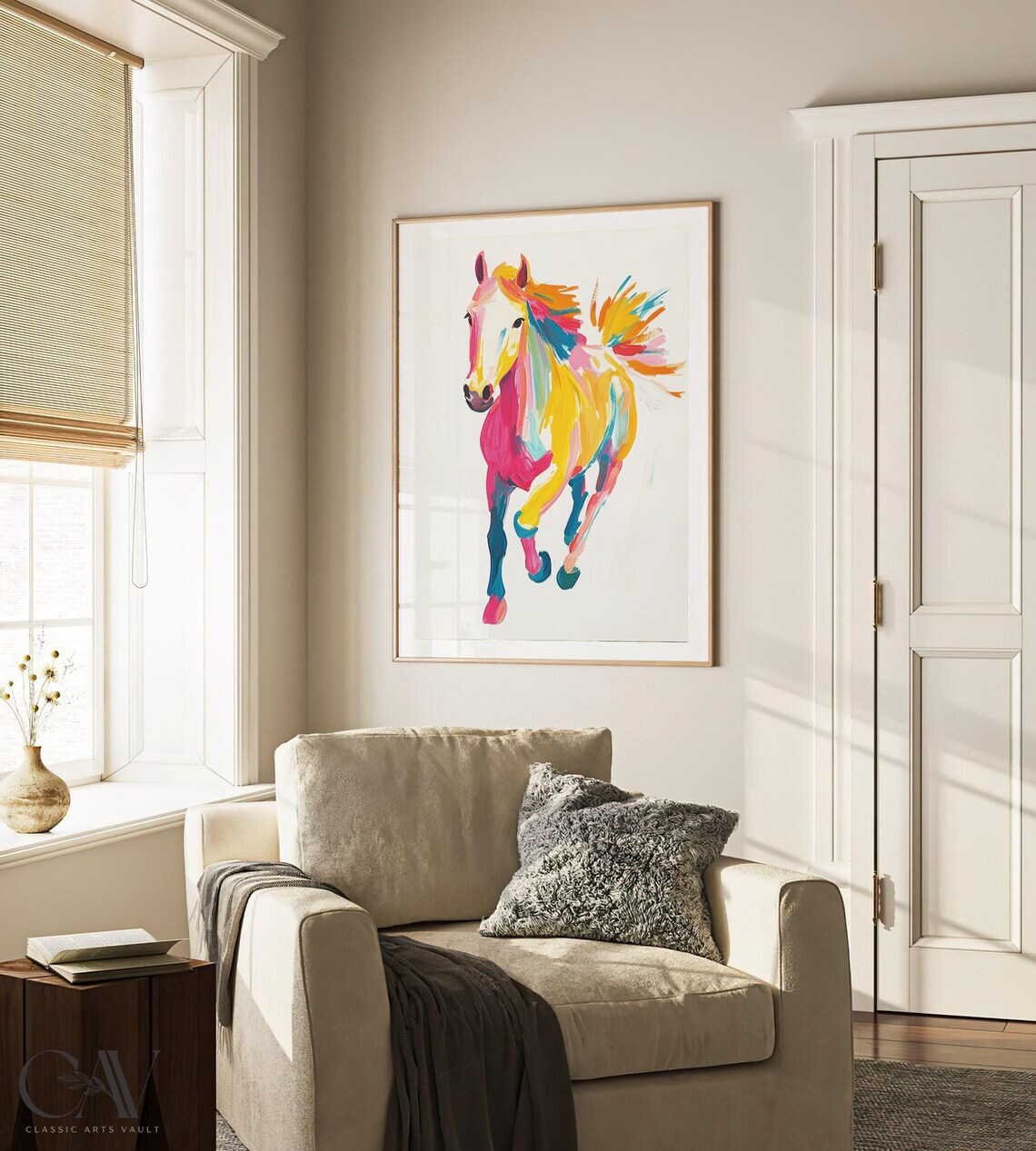Colorful Galloping Horse Modern Pop Art Equine Animal Poster - Image 3