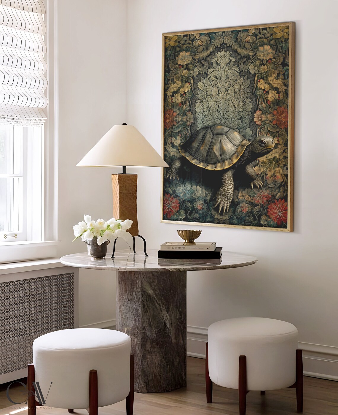 William Morris Inspired Turtle Art Print Turtle Gift Turtle Wall Art Turtle Decor Wall Decor Bathroom Extra Large Wall Art 227 - Image 2
