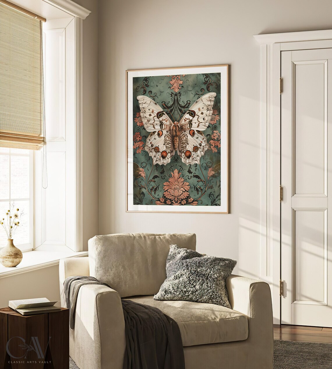 William Morris Inspired Butterfly Art Print - Image 3