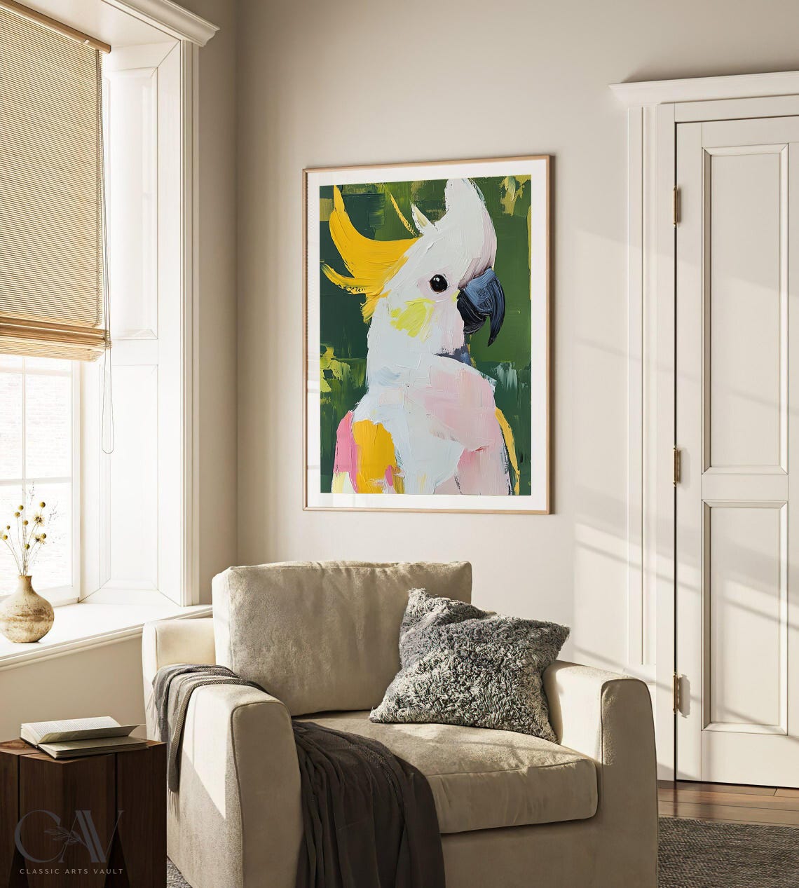 Colorful Cockatoo Parrot Impasto Painting Abstract Bird Poster - Image 3