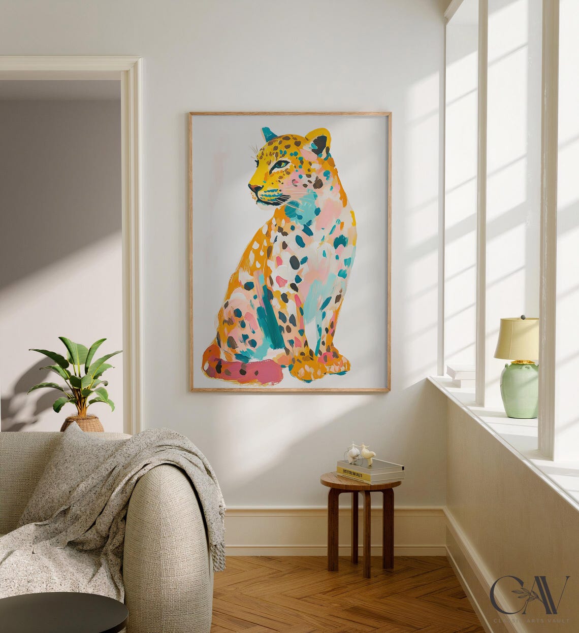 Colorful Cheetah Sitting Modern Pop Art Wildlife Animal Poster - Image 2