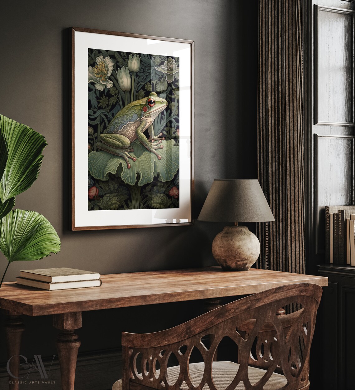 William Morris Inspired Frog Art Print, Bathroom Decor - Image 3