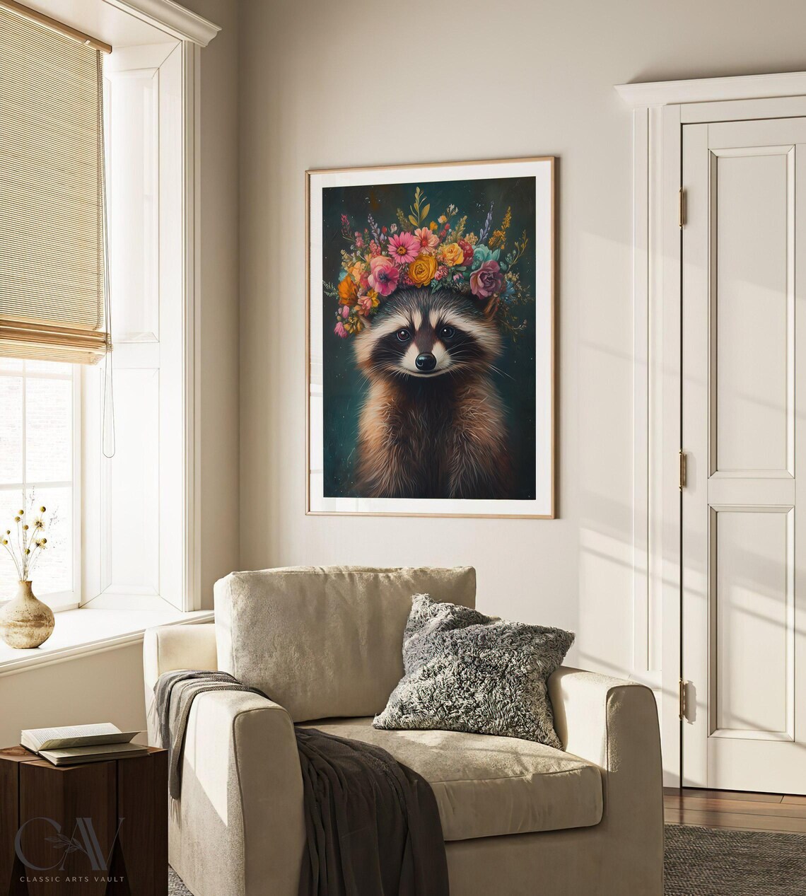 Raccoon Funky Animal Portrait Poster Print - Image 3