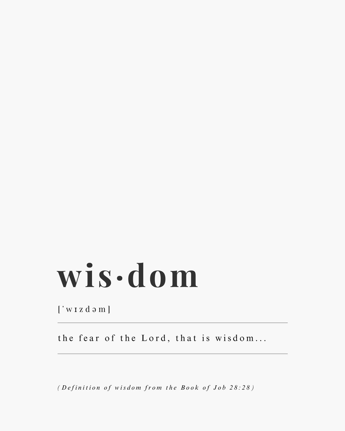 Wisdom Dictionary Definition Job 2828 Minimalist Scripture Poster - Image 3