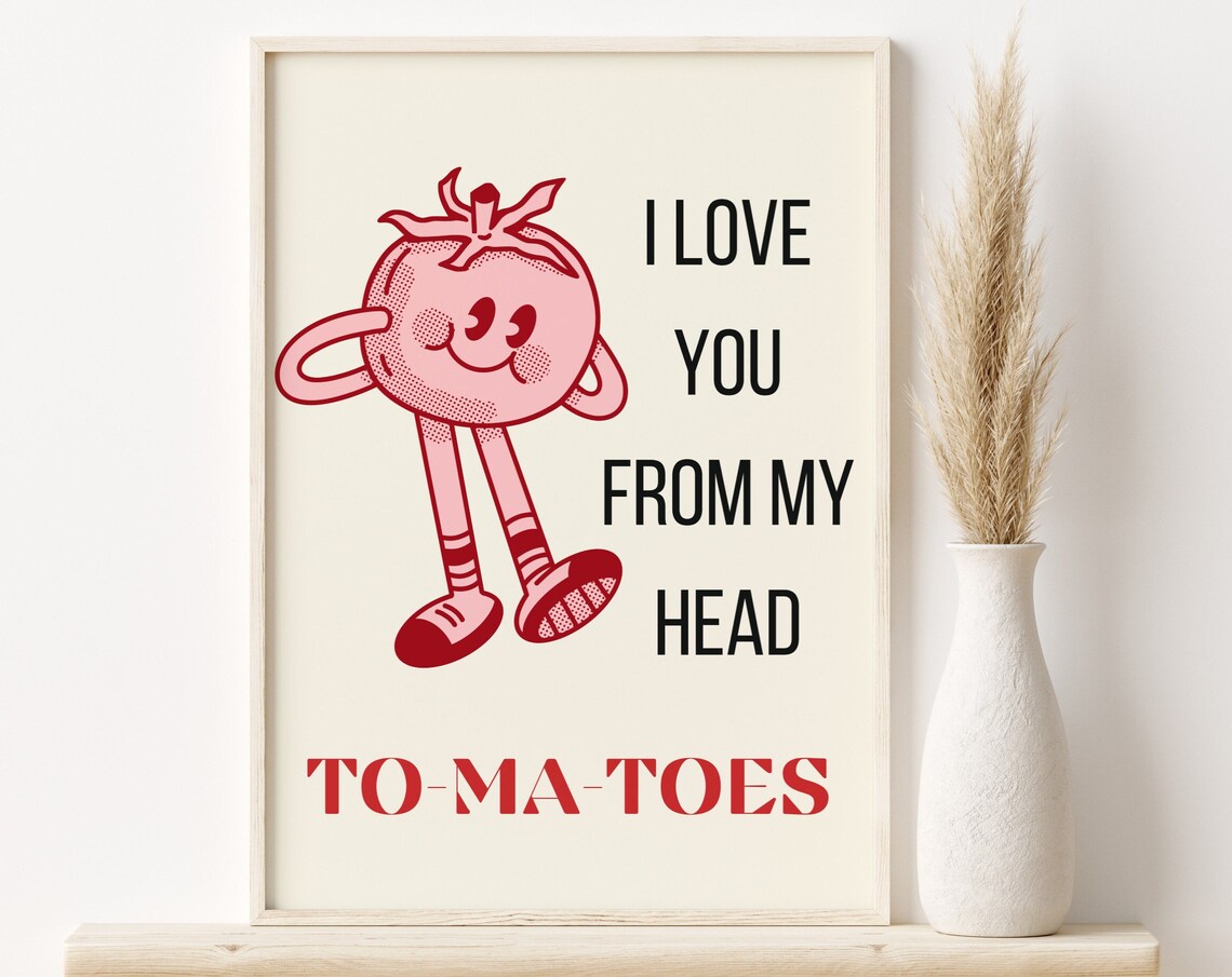 Tomato Kitchen Decor, Valentines Day Poster