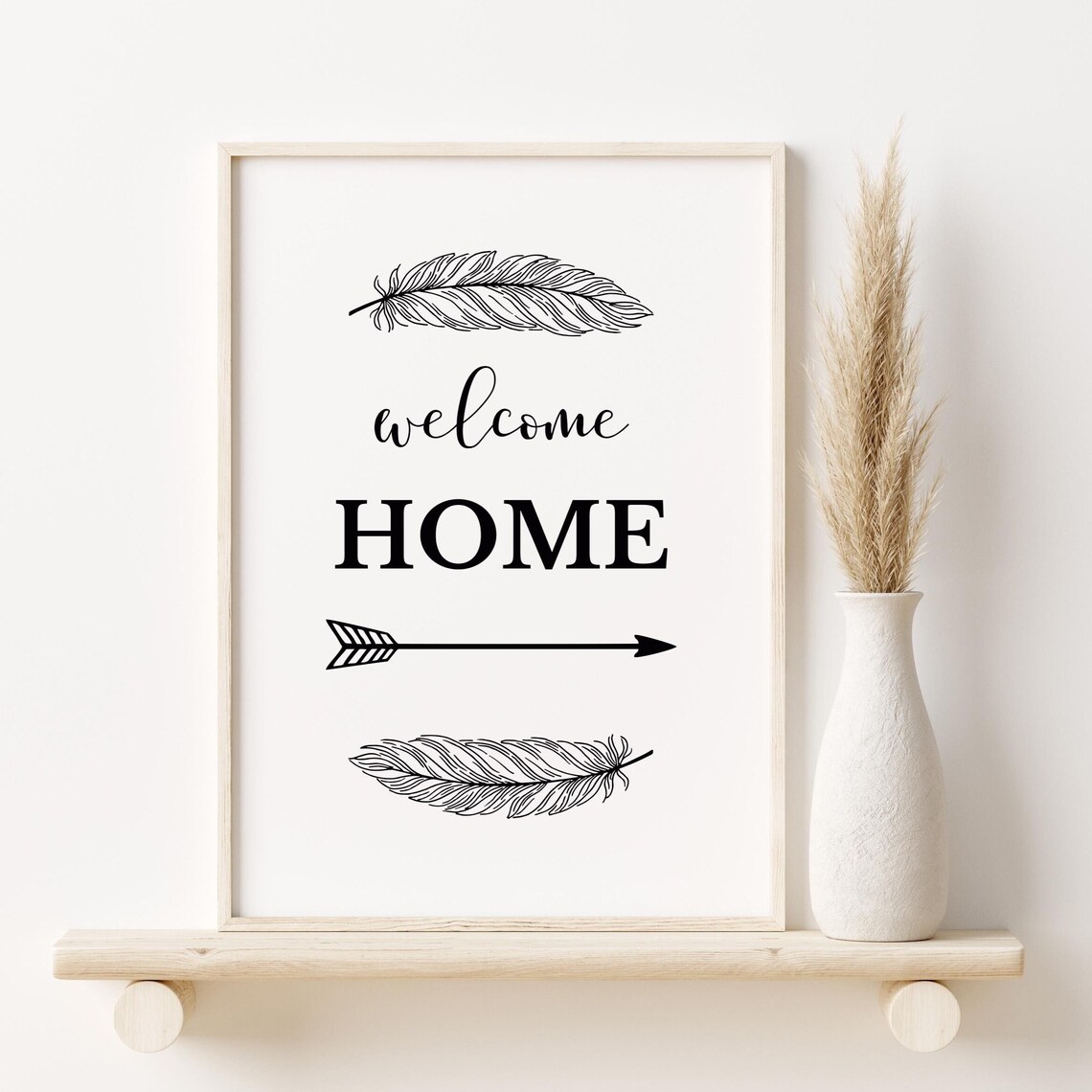 Welcome Home Boho Entryway Decor, Minimalist Poster