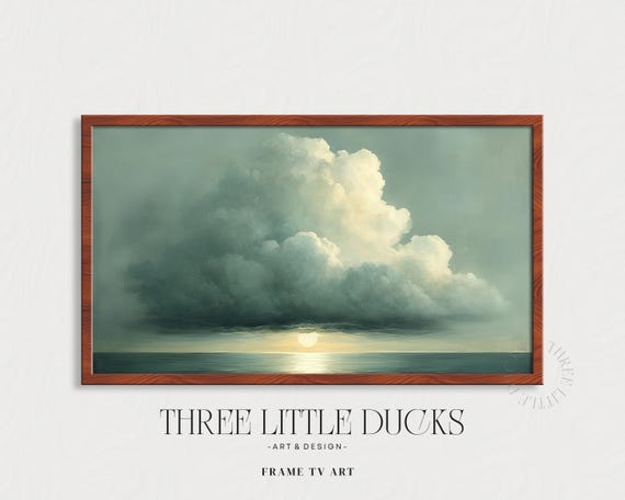 Moody Cloudscape Samsung Frame Tv Art Stormy Sky For Coastal Wall Decor Atmospheric Ocean Seascape 475