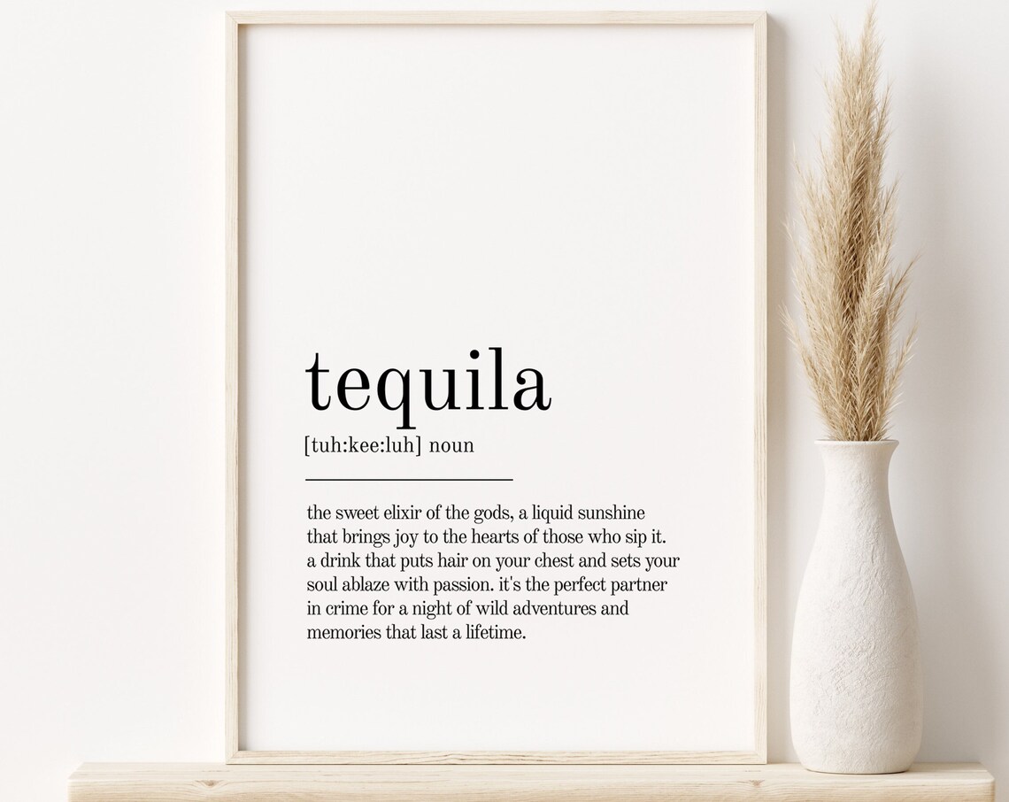 Tequila Definition Minimalist Poster, Wall Art Print