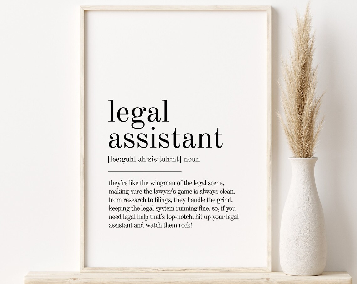 Legal Assistant Definition Minimalist Poster Art Print