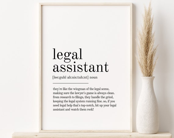Legal Assistant Definition Minimalist Poster Art Print