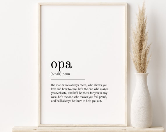 Opa Definition Personalised Wall Art Print