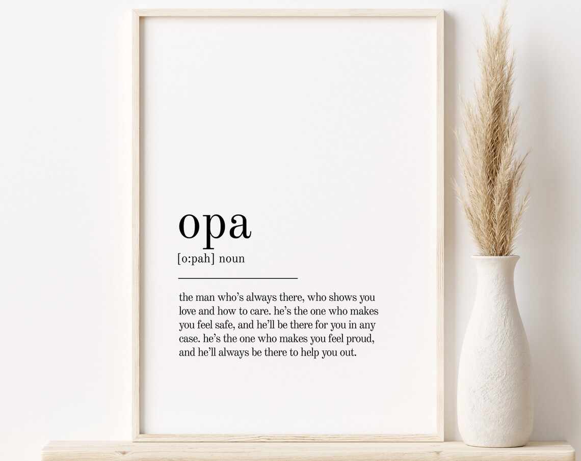 Opa Definition Personalised Wall Art Print
