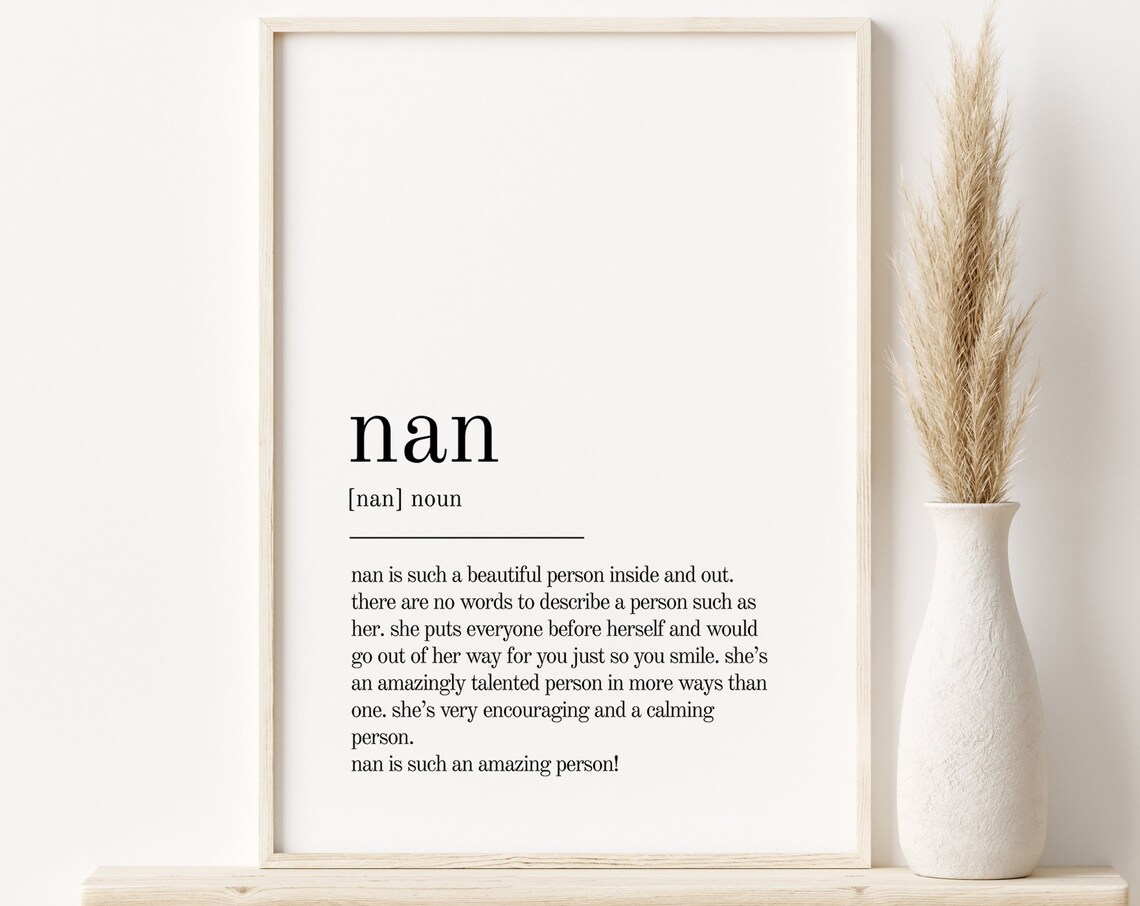 Nan Definition Personalized Gift Art Print