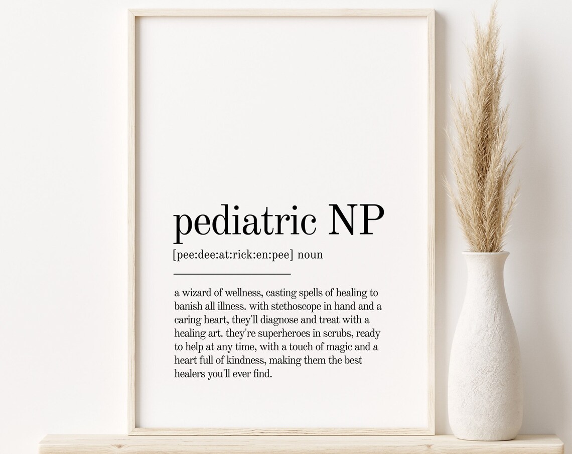 Pediatric NP Definition Superhero Typography Nurse Gift Poster
